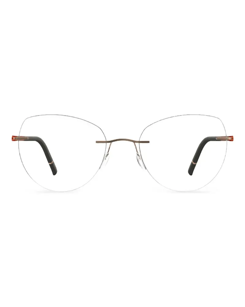 Silhouette Rahmenlose Cat-Eye-Brille - Braun Braun