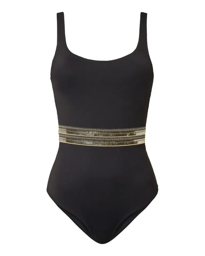 Twin-Set sequin-embroidered swimsuit - Schwarz Schwarz