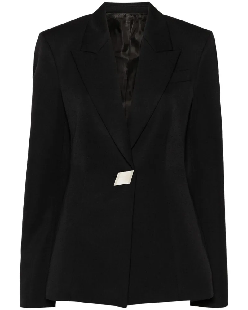 ATTICO single-breasted virgin-wool blazer Schwarz