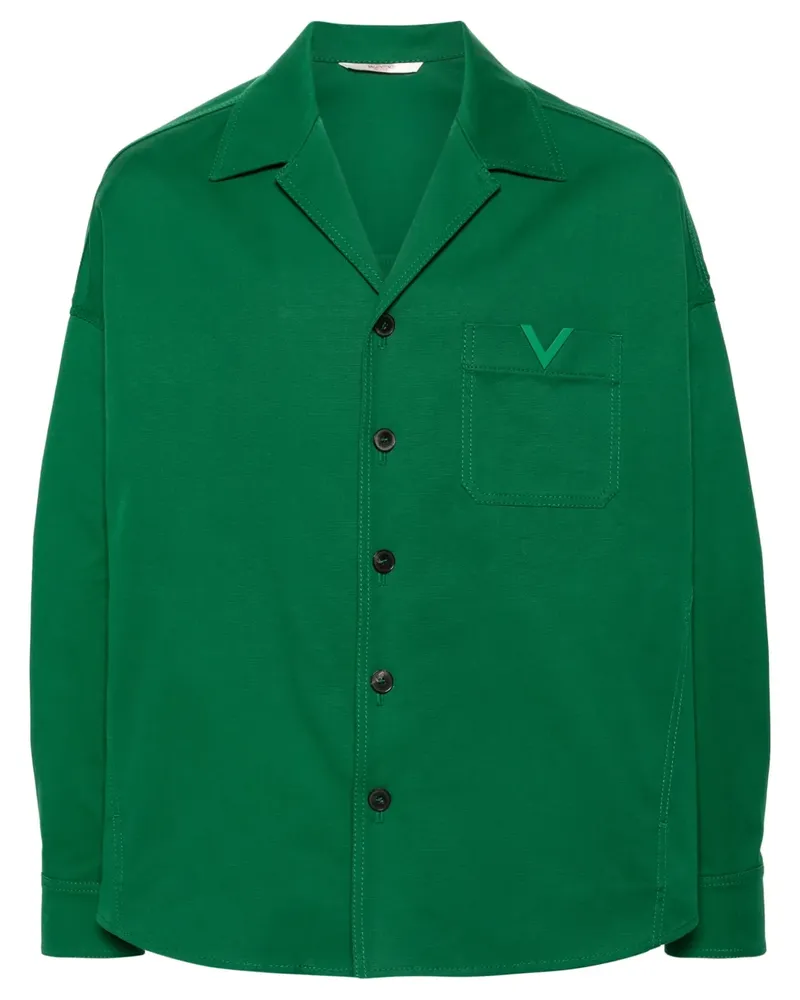Valentino Garavani Canvas-Hemdjacke mit VLogo - Grün Grün
