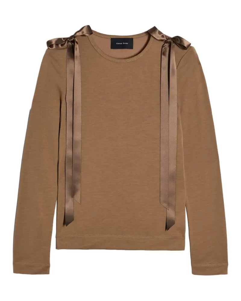 Simone Rocha Langarmshirt mit Schleifendetail - Braun Braun