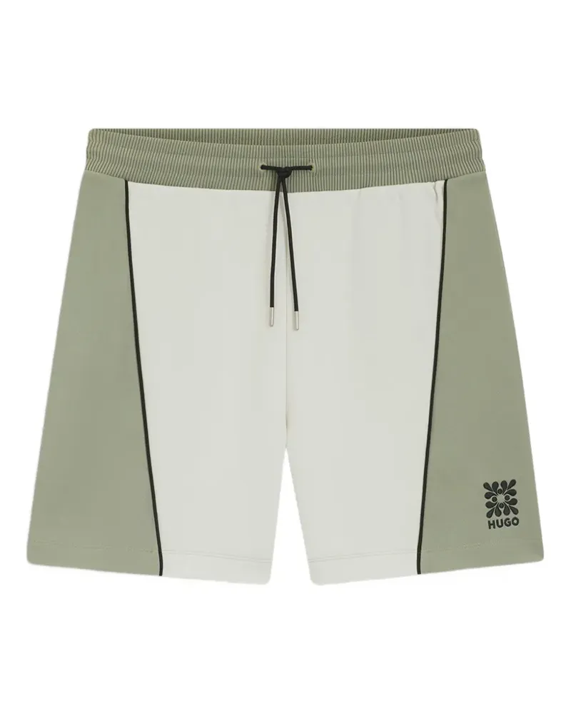 HUGO BOSS panelled logo-print track shorts - Nude Nude