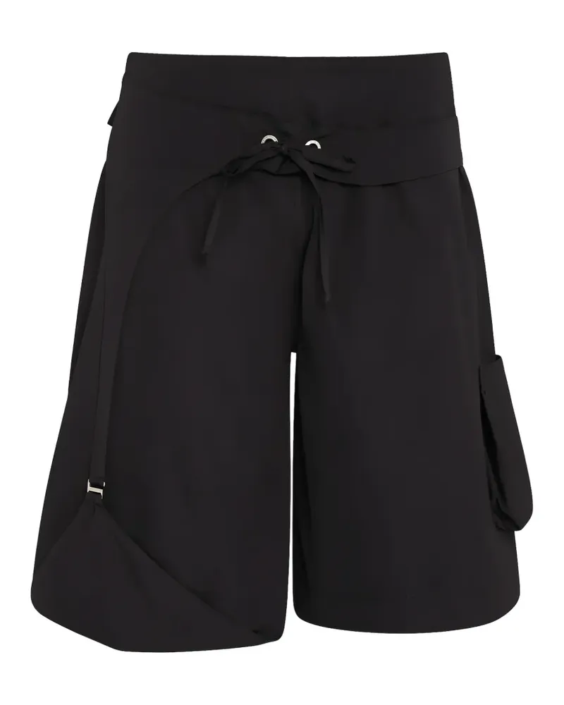 Amir Slama Cargo-Shorts mit Schleifenverschluss - Schwarz Schwarz