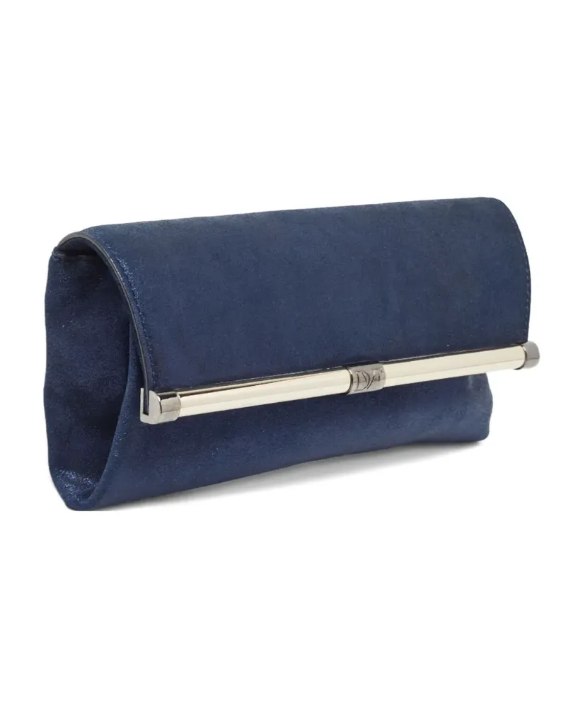 Diane von Furstenberg Clutch aus Wildleder mit Glitter - Blau Blau