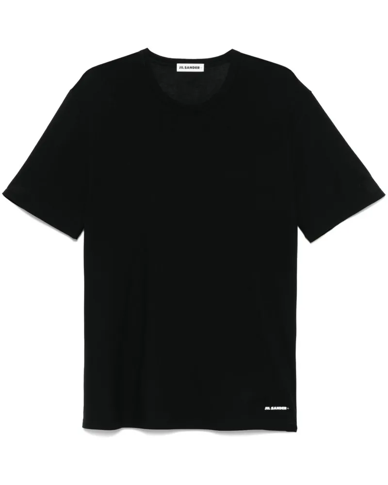 Jil Sander T-Shirt aus Baumwollkrepp - Schwarz Schwarz