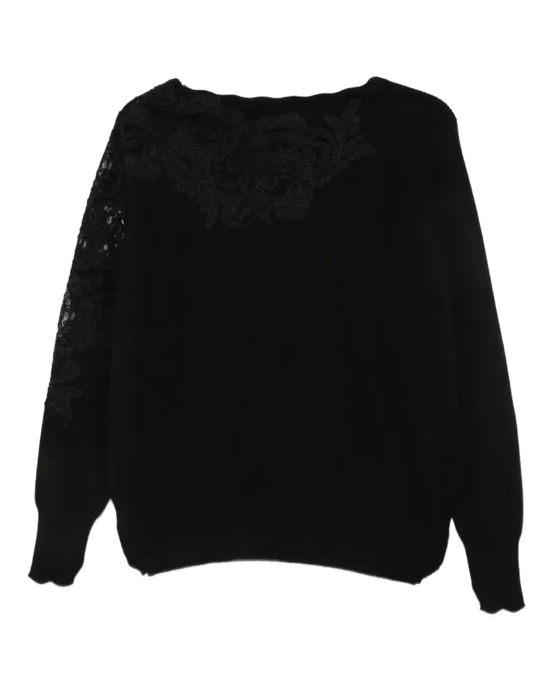 Ermanno Scervino Kaschmirpullover mit Spitzeneinsatz - Schwarz Schwarz