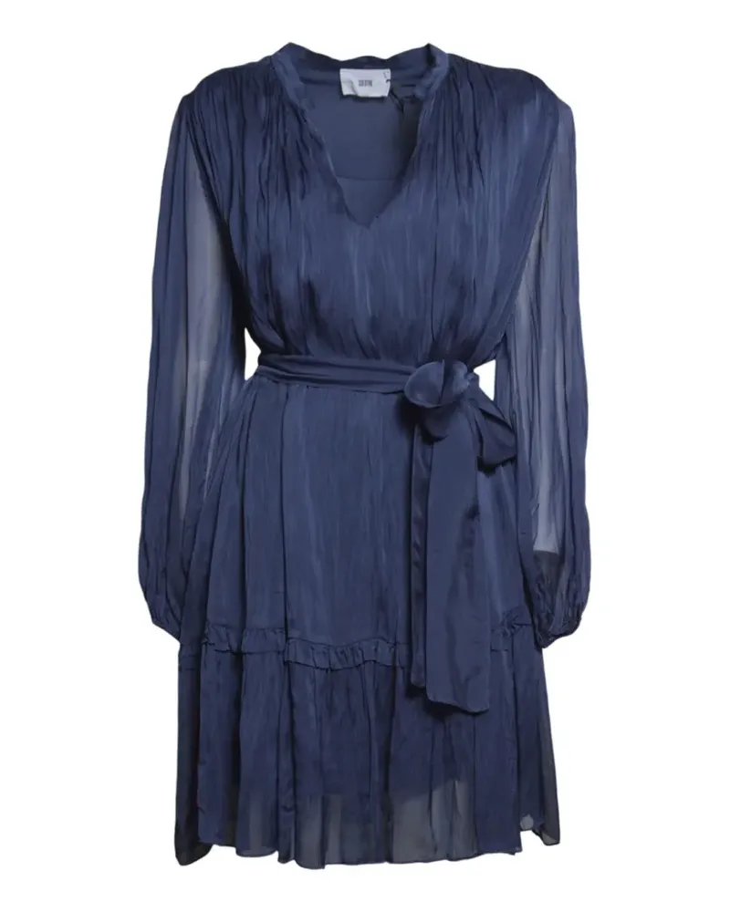 SOLOTRE ruffled mini dress - Blau Blau