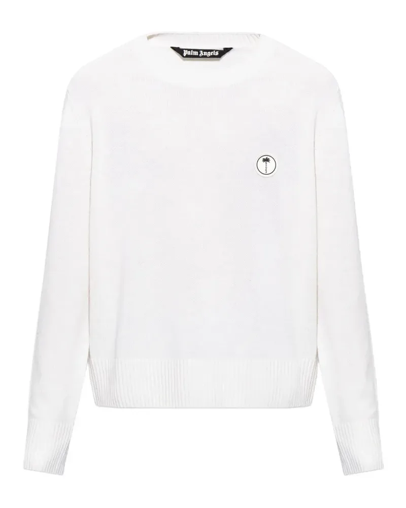 Palm Angels Pullover mit Logo-Patch - Weiß Weiß