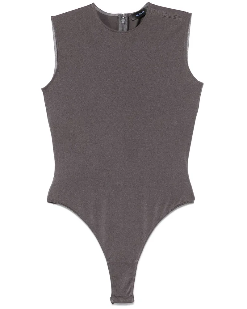 Thierry Mugler Body mit Logo - Grau Grau