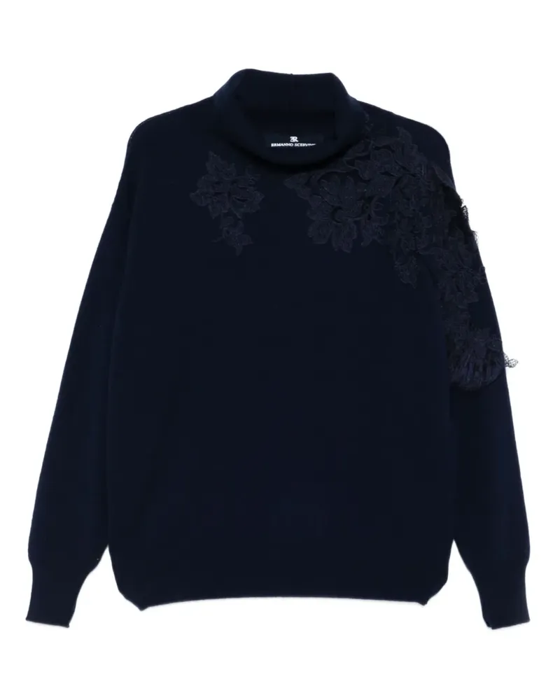 Ermanno Scervino Pullover mit Spitzenapplikation - Blau Blau