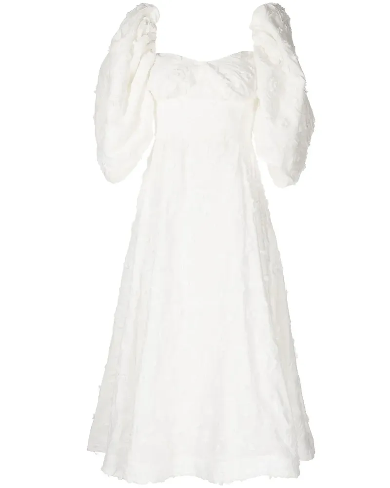 ANOUKI Kleid mit Blumenstickerei - Weiß Weiß