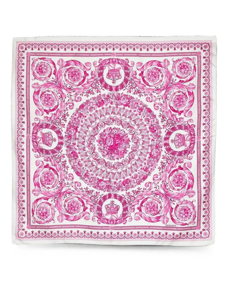 Versace Barocco-print silk scarf - Weiß Weiß