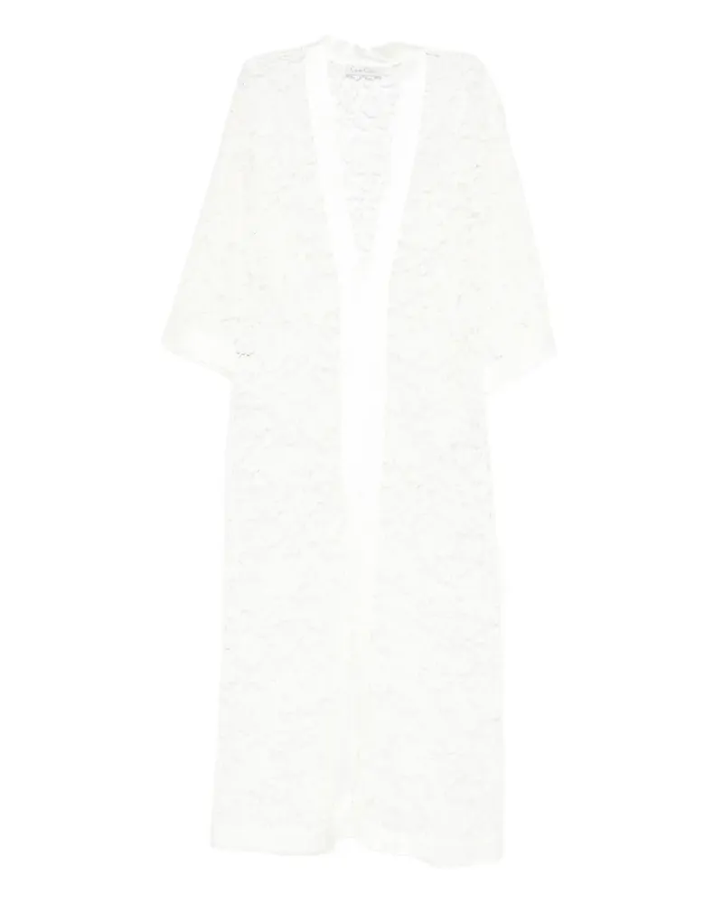 Carine Gilson Nachthemd aus Spitze mit V-Ausschnitt - Weiß Weiß