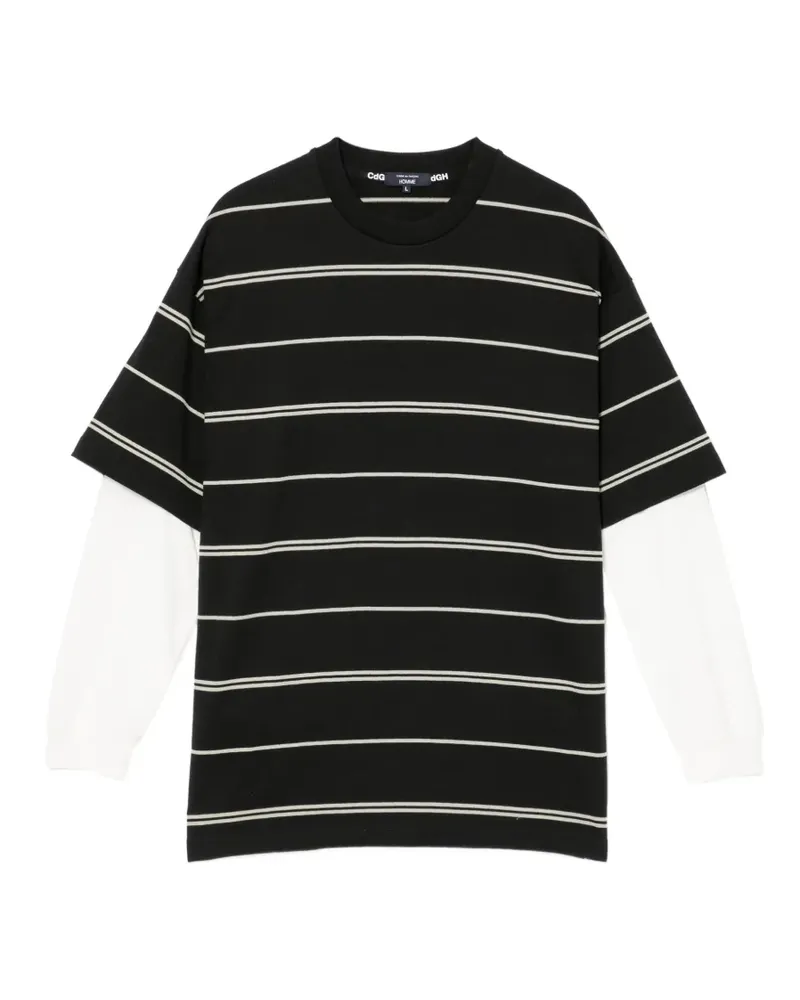 Comme des Garçons Gestreiftes T-Shirt - Schwarz Schwarz