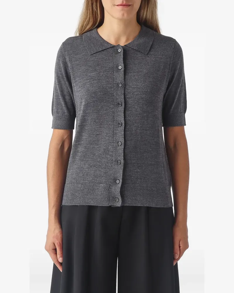 MEIMEIJ short-sleeve collared cardigan - Grau Grau