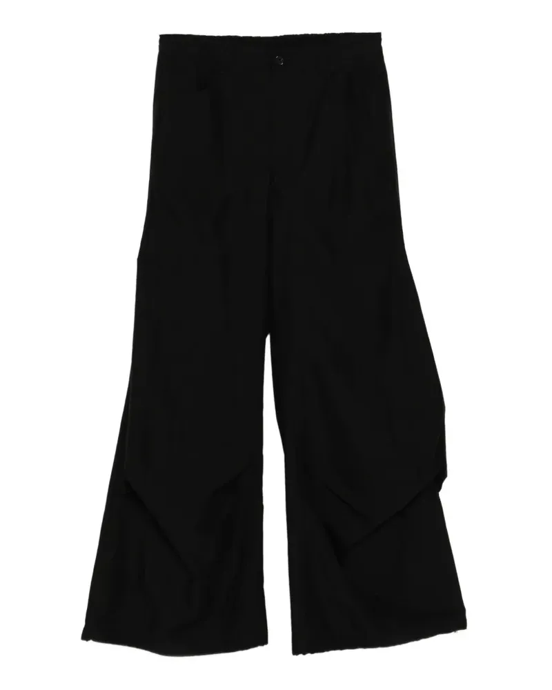 SONGZIO Drapierte Schlaghose - Schwarz Schwarz