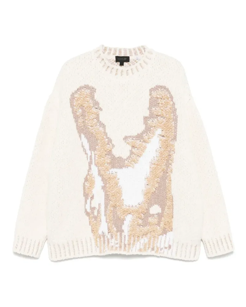 Lacoste Pullover mit Jacquard-Logo - Nude Nude