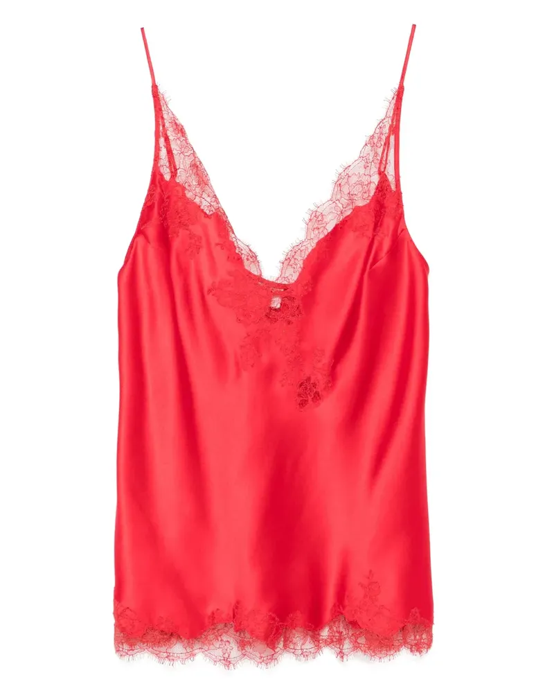 Carine Gilson Camisole-Top mit Spitze - Rot Rot