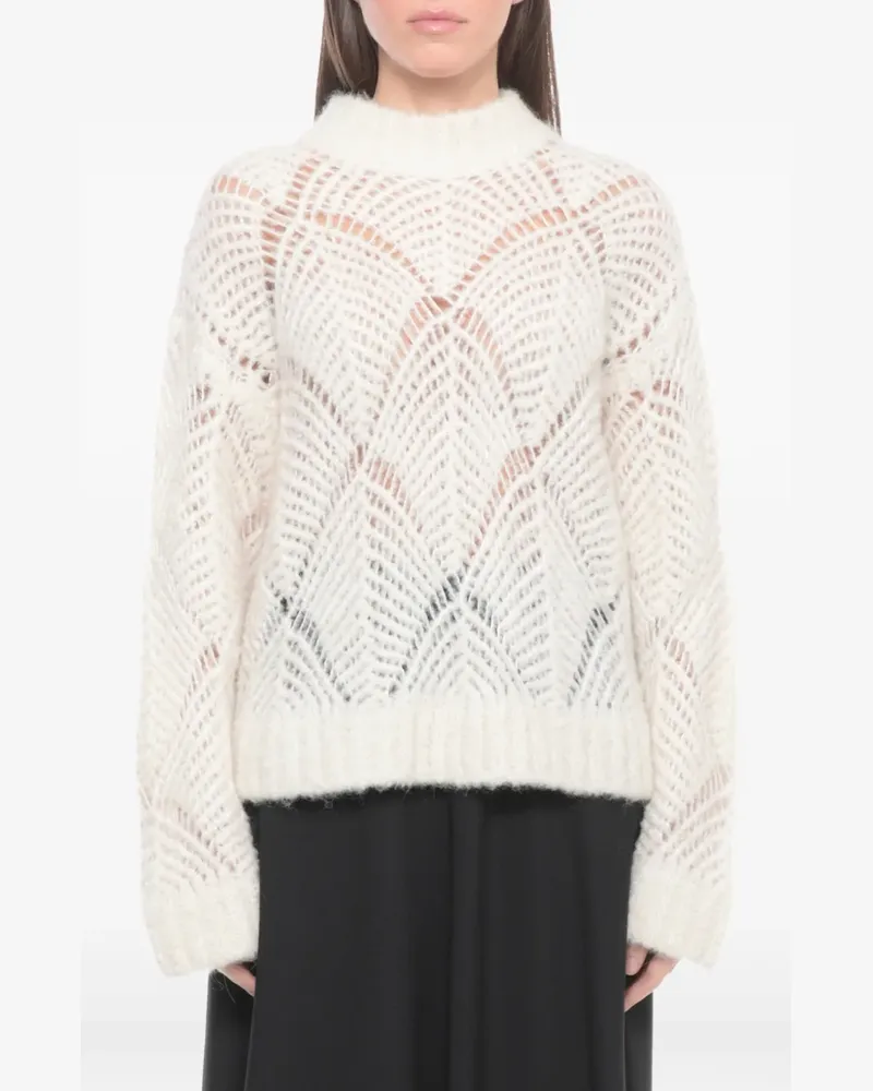 Antonelli Firenze Pullover mit Lochmuster - Nude Nude