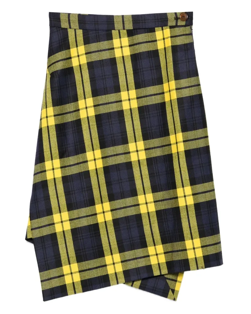 Vivienne Westwood Asymmetrischer Infinity Midirock mit Check - Blau Blau