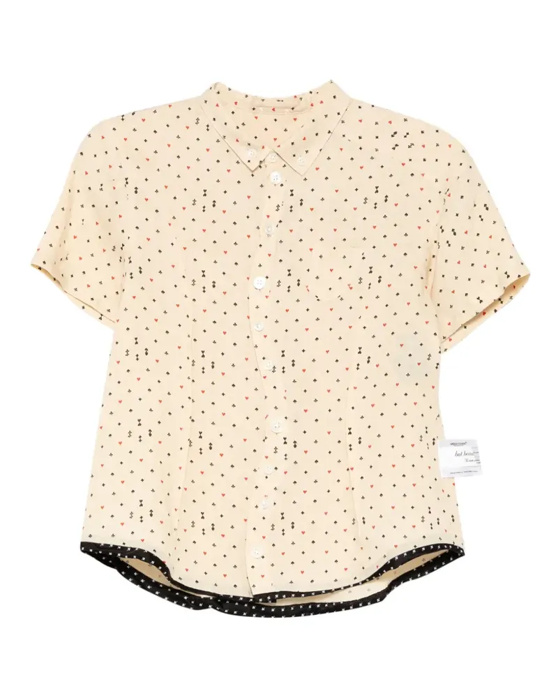 Undercover playing-card-print short-sleeve shirt - Nude Nude