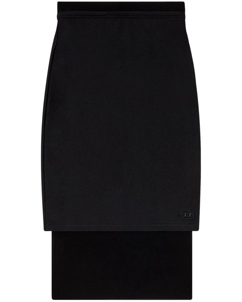 Diesel High-Waist-Rock - Schwarz Schwarz