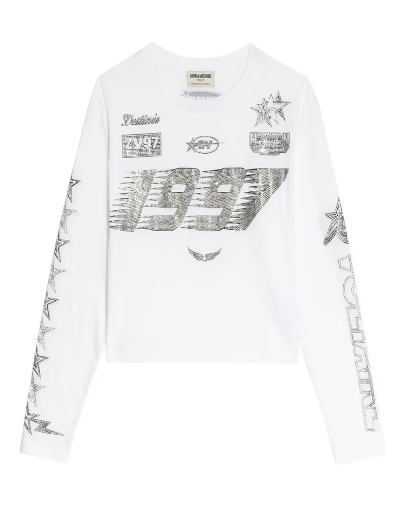 Zadig & Voltaire strass multi cross top - Weiß Weiß