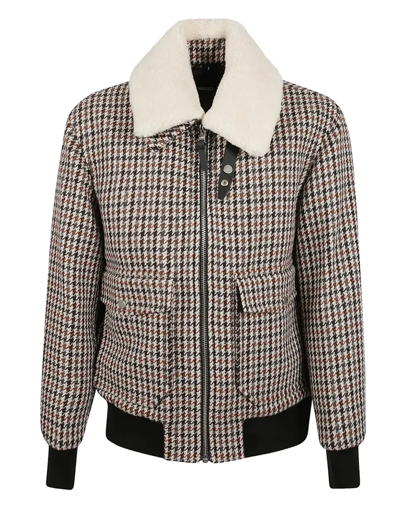 Mackage checked pocketed bomber jacket - Nude Nude