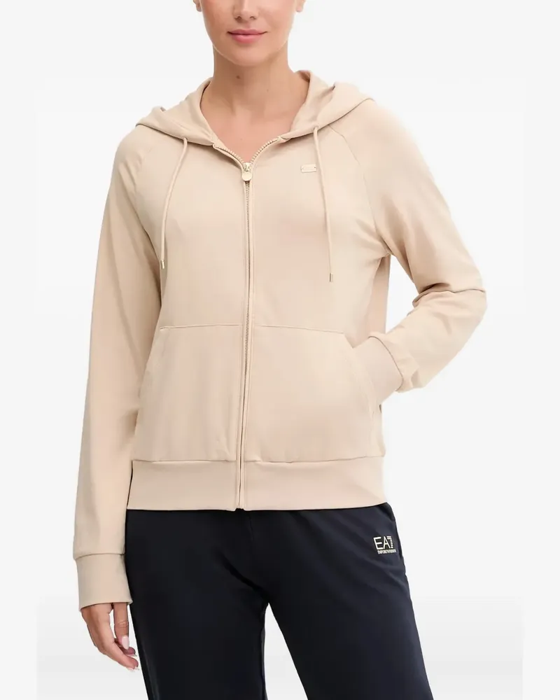 EA7 long-sleeve zip-up hoodie - Nude Nude