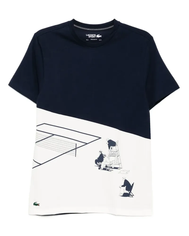 Lacoste Tennis Heritage T-Shirt mit grafischem Print - Blau Blau