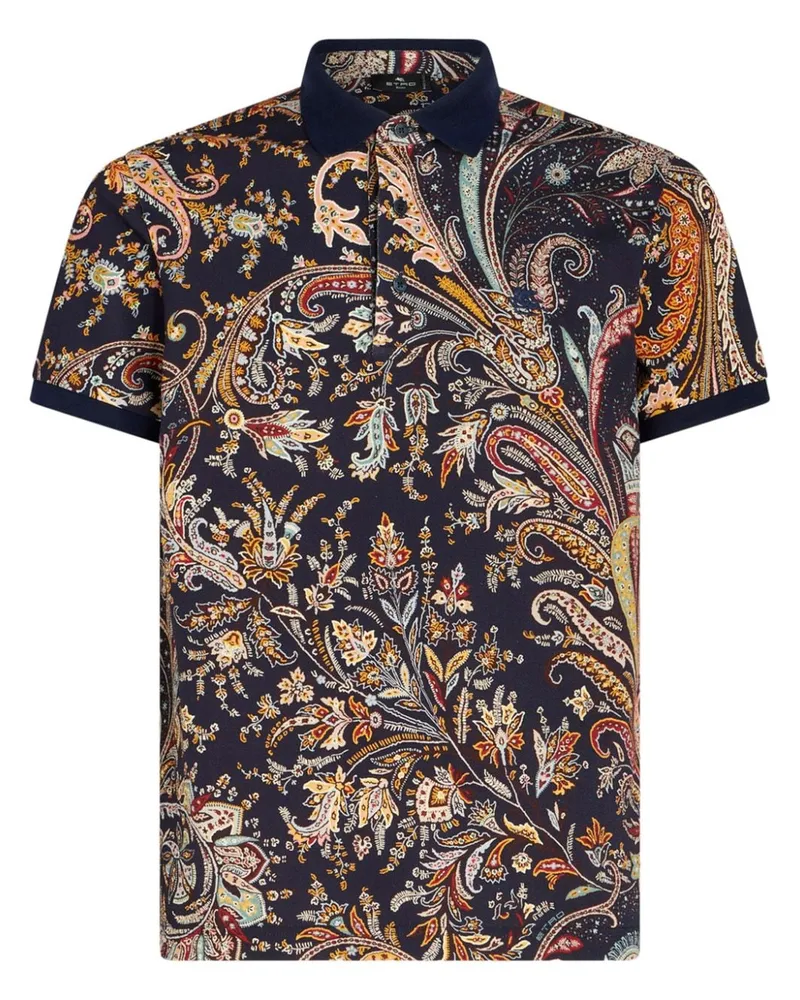 Etro Poloshirt mit Paisley-Print - Blau Blau