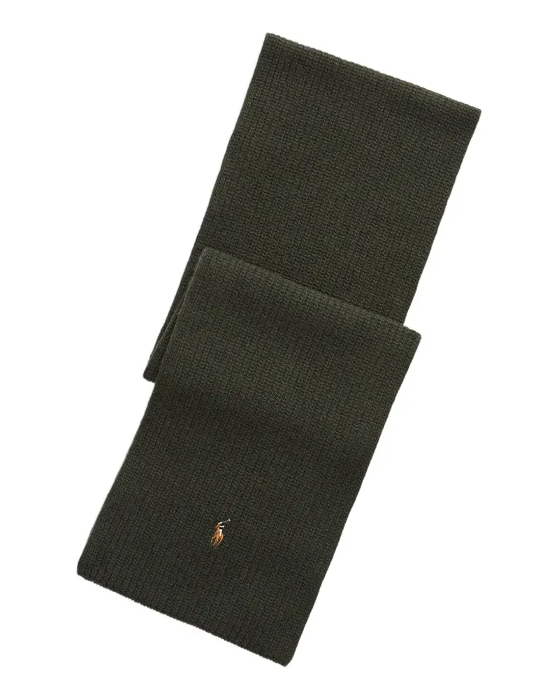 Ralph Lauren logo-embroidered ribbed-knit scarf - Grün Grün