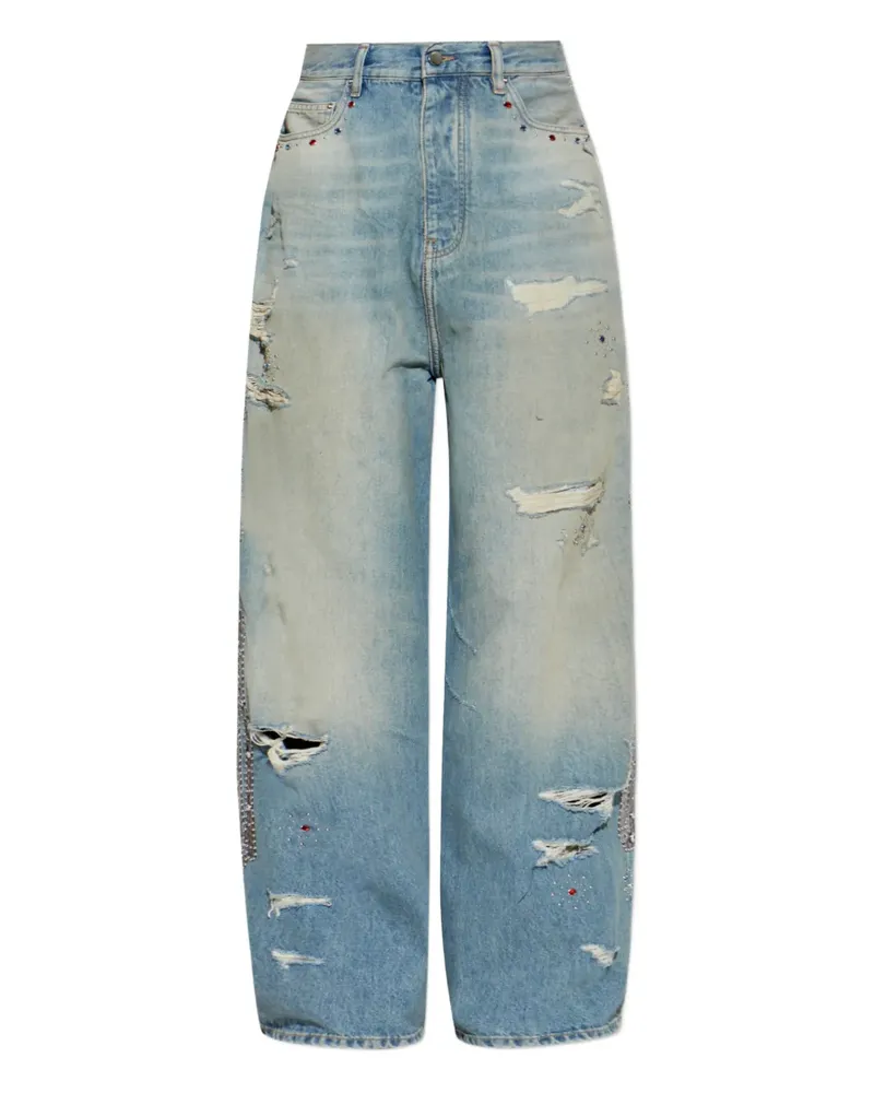 Amiri distressed embellished jeans - Blau Blau