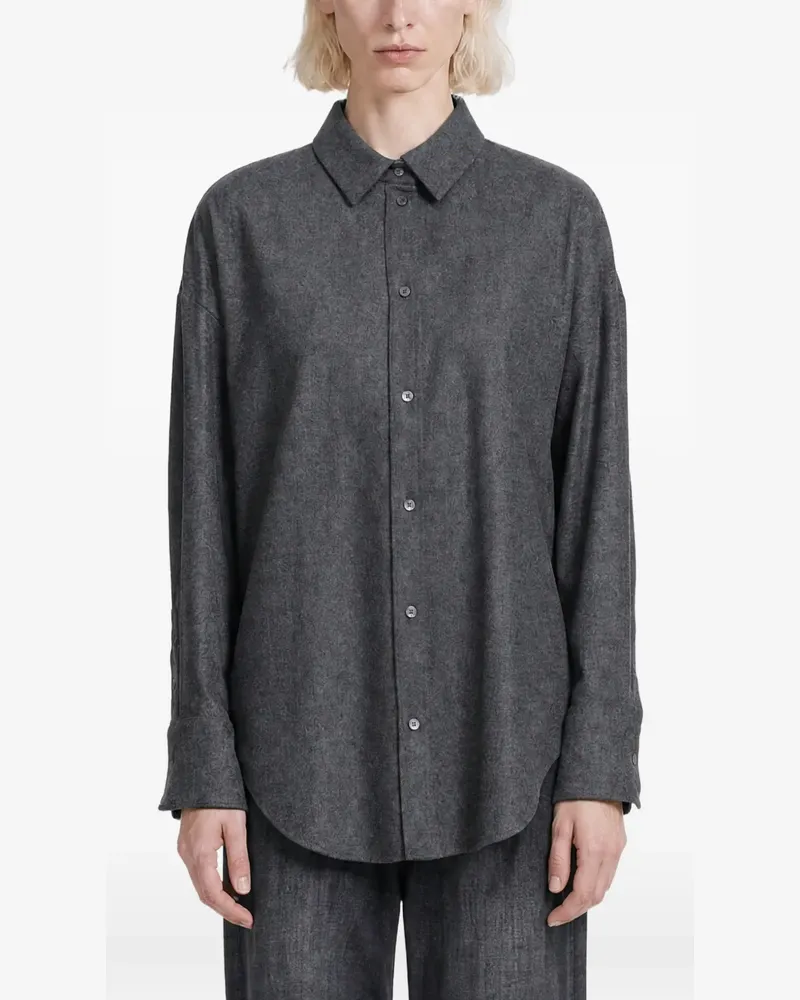 Max Mara Flanellhemd aus Wolle - Grau Grau