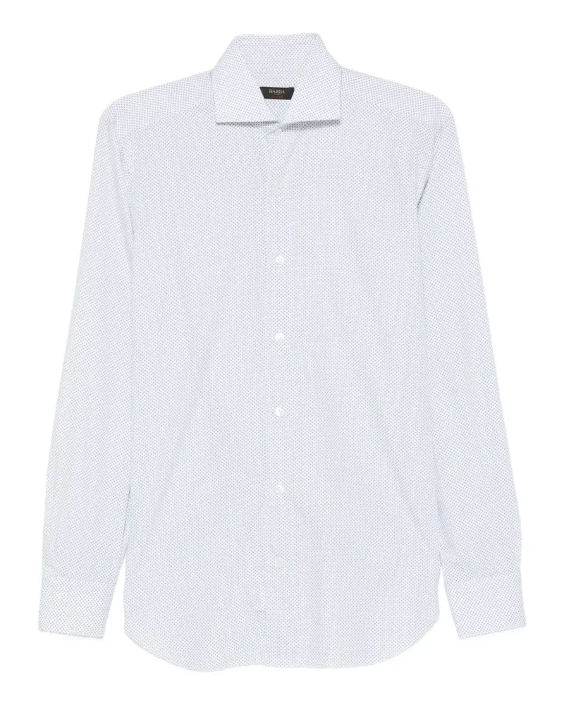 BARBA Hemd mit Mikro-Muster - Weiß Weiß