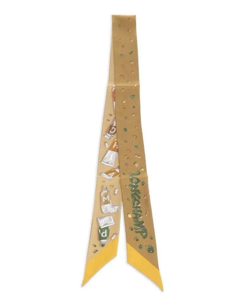 Longchamp Couleurs de l'Art silk scarf - Nude Nude