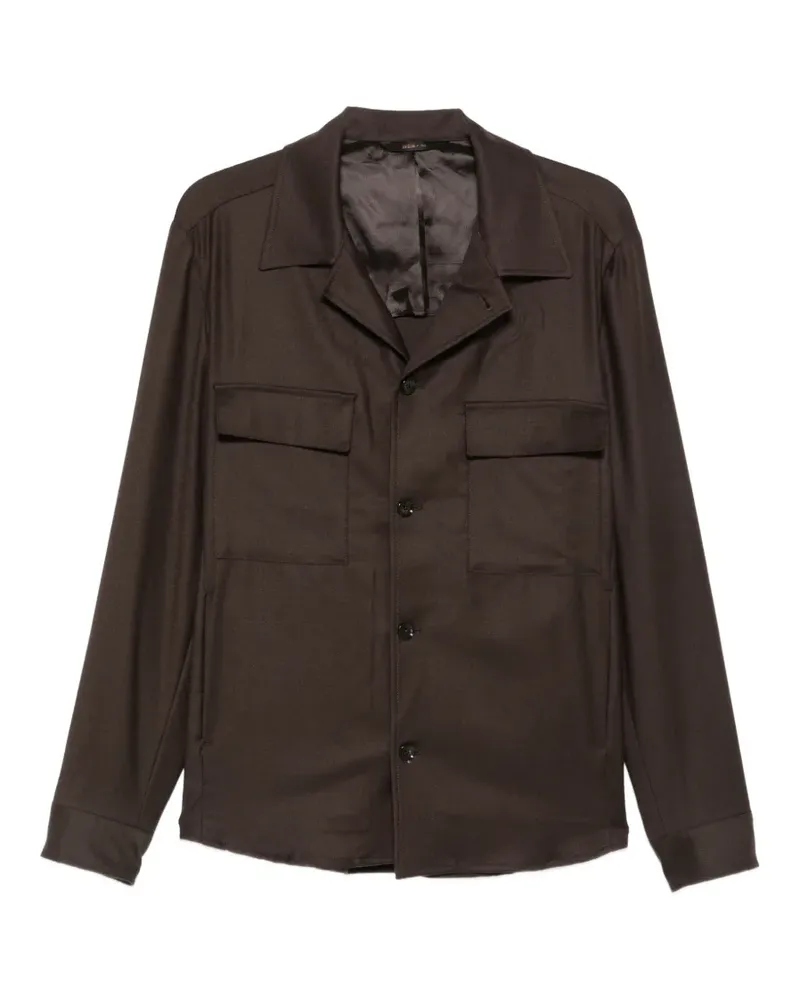 Briglia 1949 Geknöpfte John Jacke mit Taschendetail - Braun Braun