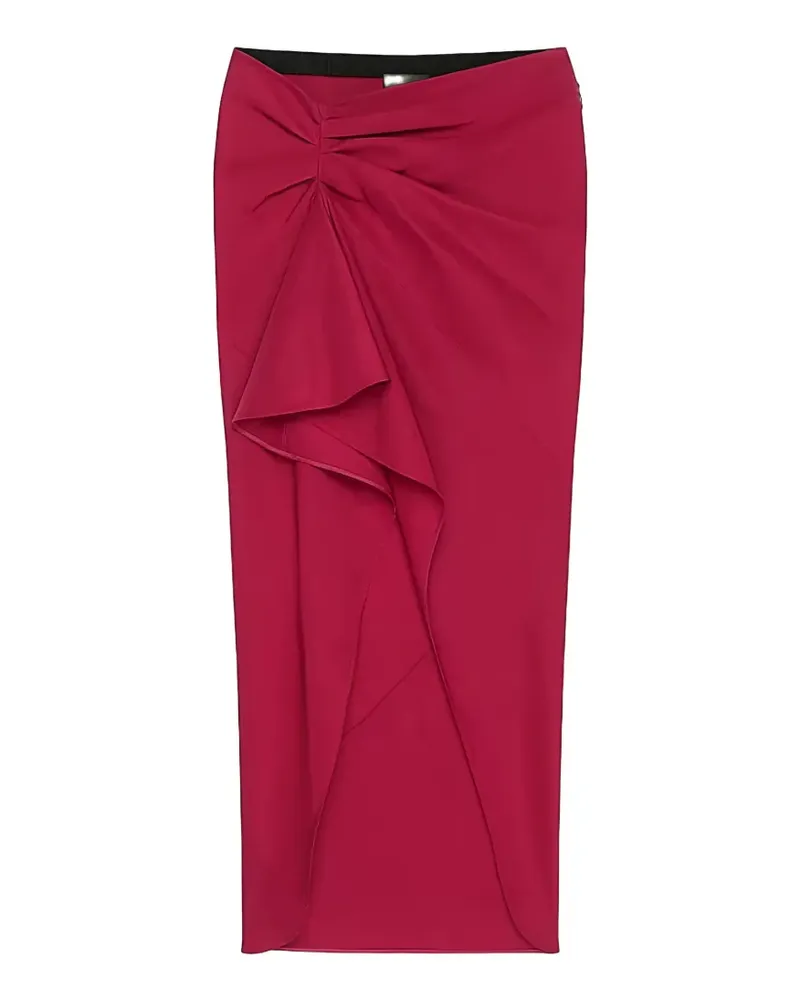 Givenchy ruffled asymmetric midi skirt - Rot Rot