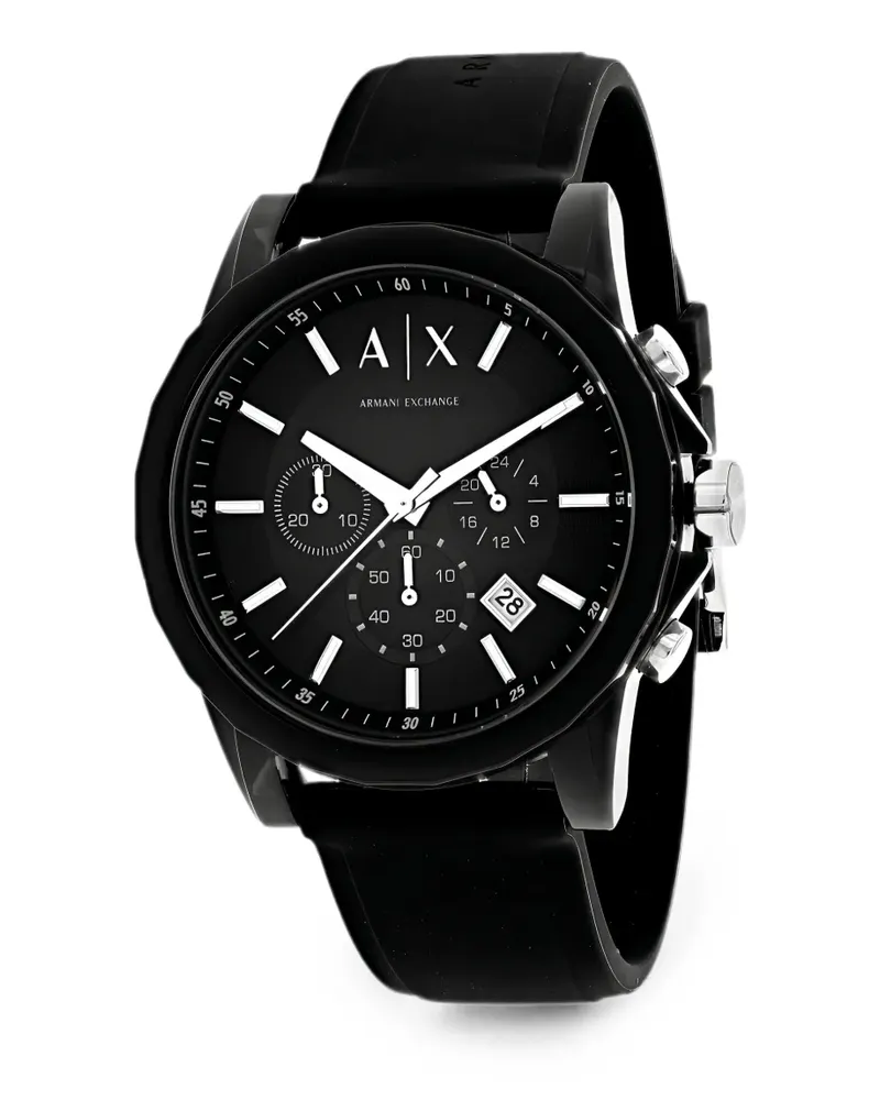 Armani Exchange Outerbanks Chronograph mit rundem Gestell 44mm - Schwarz Schwarz