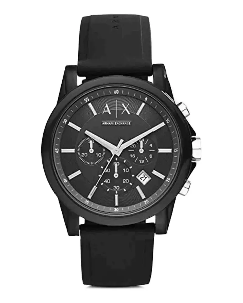 Armani Exchange Outerbanks round-frame 44mm chronograph watch - Schwarz Schwarz