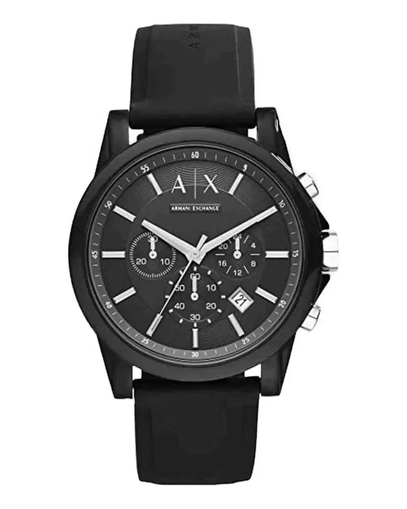 Armani Exchange Outerbanks round-frame 44mm chronograph watch - Schwarz Schwarz