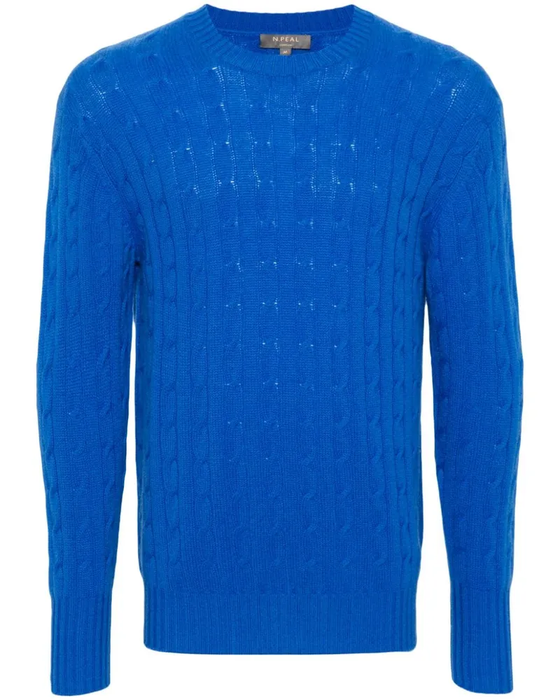 N.Peal Thames Pullover aus Bio-Kaschmir - Blau Blau