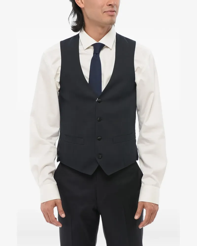 Corneliani silk four-button waistcoat - Blau Blau