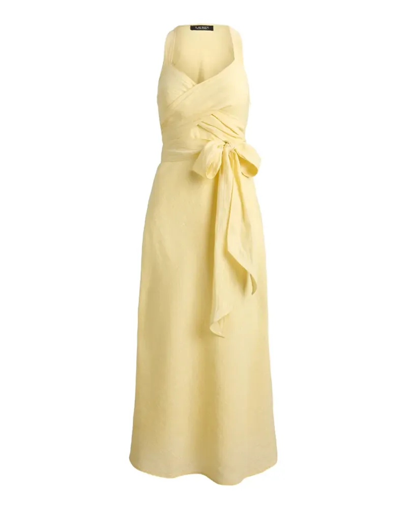 Ralph Lauren striped tie-front midi dress - Gelb Gelb