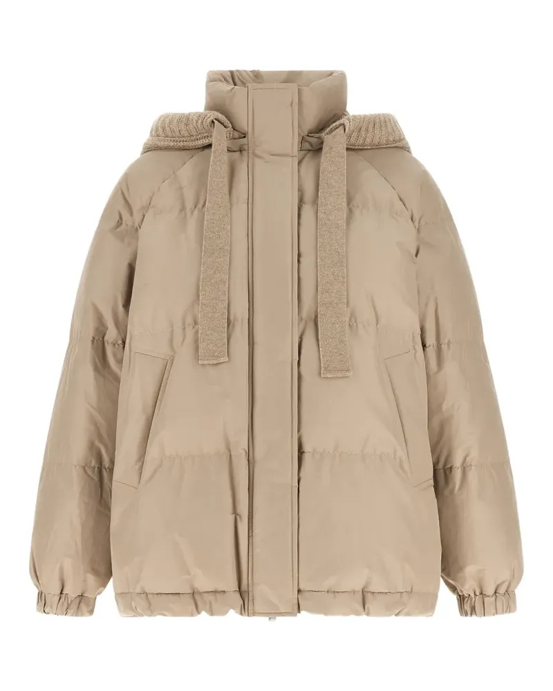 Brunello Cucinelli quilted cashmere-hood down jacket - Nude Nude