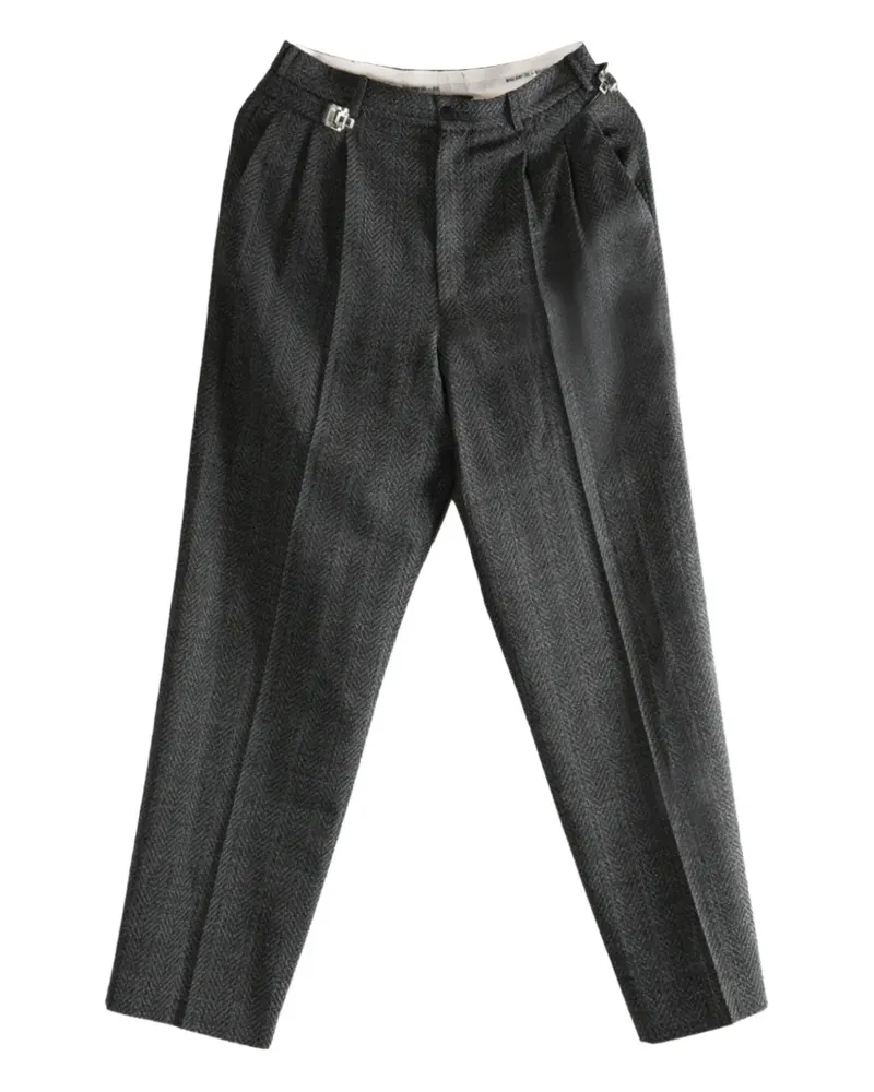 Magliano Regolatore pleated herringbone trousers - Schwarz Schwarz