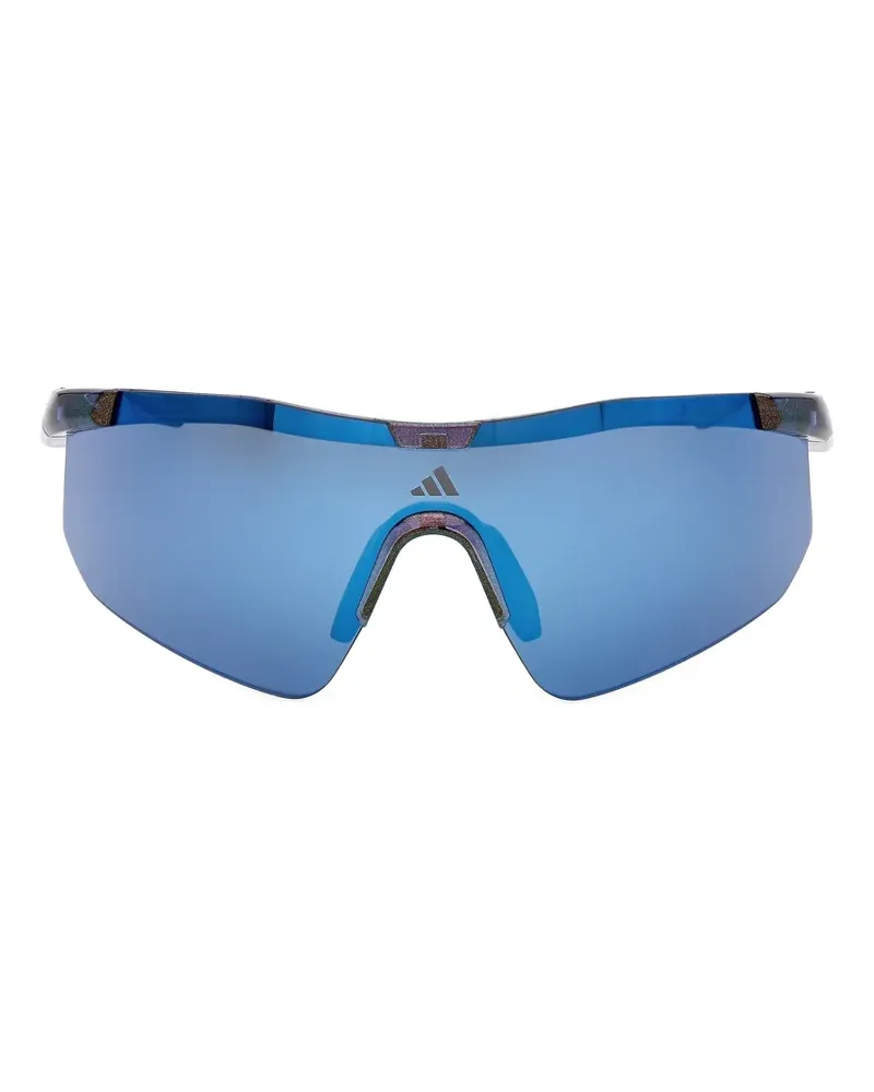 adidas Sonnenbrille mit Shield-Gestell - Blau Blau