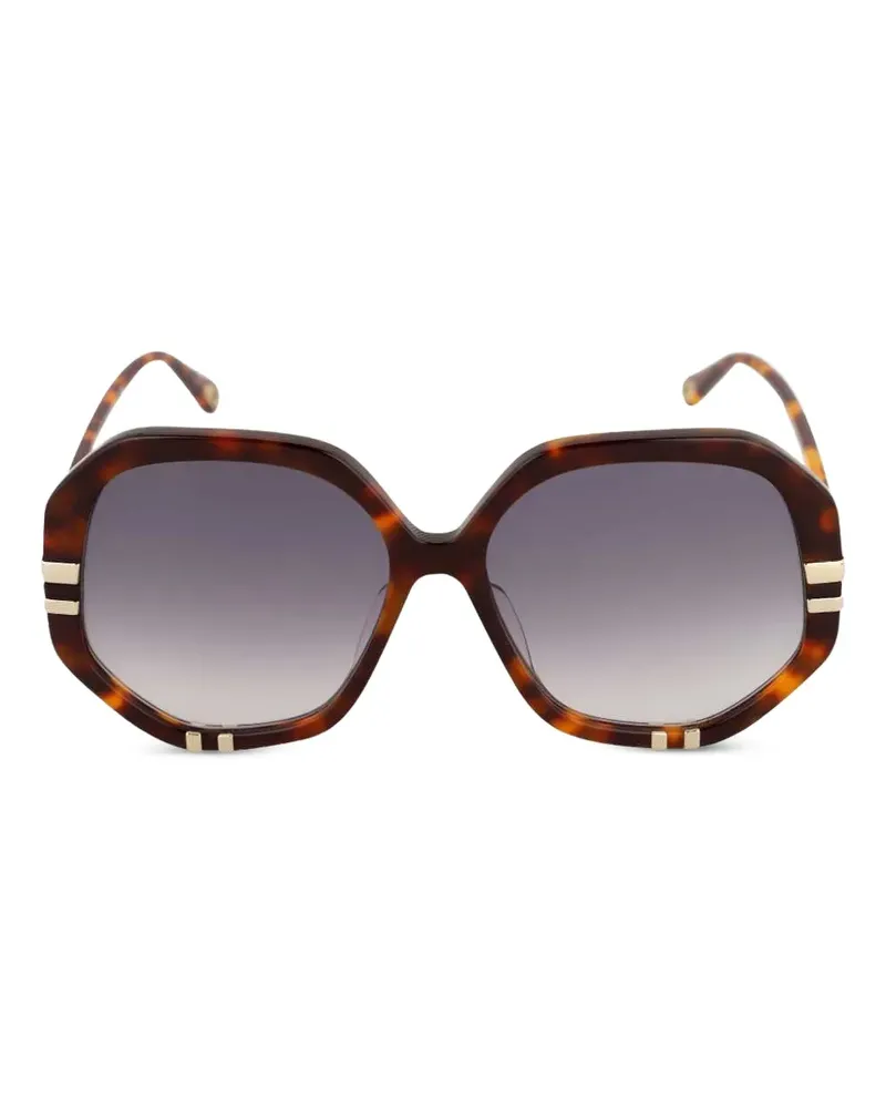 Chloé Sonnenbrille mit geometrischem Gestell - Braun Braun