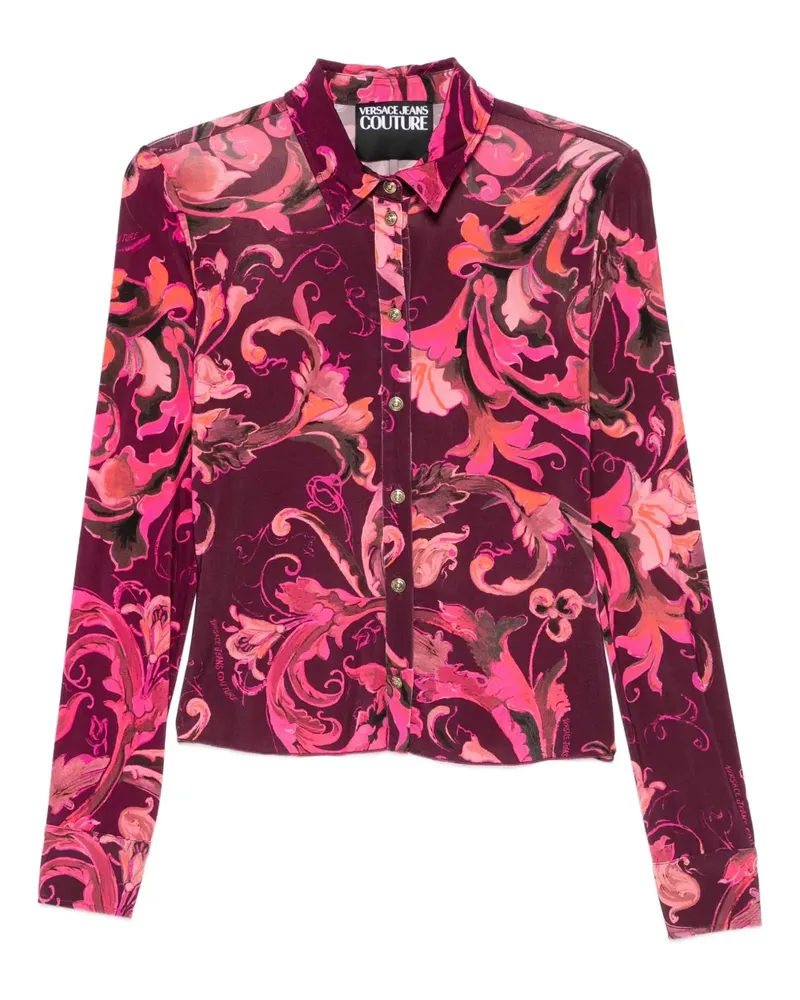 Versace Jeans Porzellan Barocco Hemd - Rot Rot