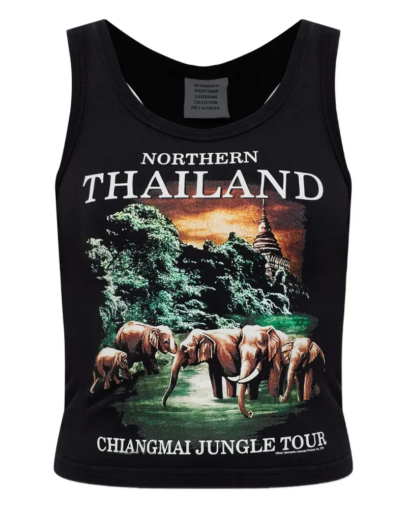 VETEMENTS graphic top - Schwarz Schwarz